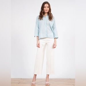 Avenue‎ Montaigne Stretch-Denim Wide-Leg White ALEX Jeans